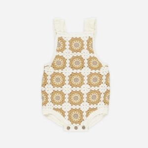 RYLEE + CRU Crochet Romper || Marigold Daisy 12-18 months
